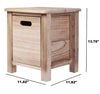 Uziass Small Wooden Stool with Storage Drawers Natural 11.82" x 11.82" x 13.7"