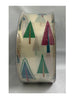 Premium Wired Edged Ribbon Beige with Multi Colored Christmas Trees 2.5in x 50 Yd