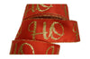 Christmas Premium Wired Ribbon Ho Ho Ho! On Red Satin 2.5" 50 Yards