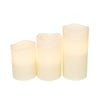 GE StayBright Flickering LED 3-piece Battery-Operated Ivory Pillar Candle Set