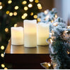 GE StayBright Flickering LED 3-piece Battery-Operated Ivory Pillar Candle Set