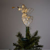 GE 10-inch 16-Light Capiz Angel Tree Topper Off-White with Clear Lights