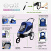 Petique Trailblazer Pet Jogger Stroller with Tire Pump up to 77LBS Atlas/Blue