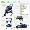 Petique Trailblazer Pet Jogger Stroller with Tire Pump up to 77LBS Atlas/Blue