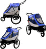 Petique Trailblazer Pet Jogger Stroller with Tire Pump up to 77LBS Atlas/Blue