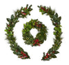 Member's Mark Pre-Lit Battery Operated 26" Holiday Wreath and Garland Set