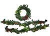 Member's Mark Pre-Lit Battery Operated 26" Holiday Wreath and Garland Set