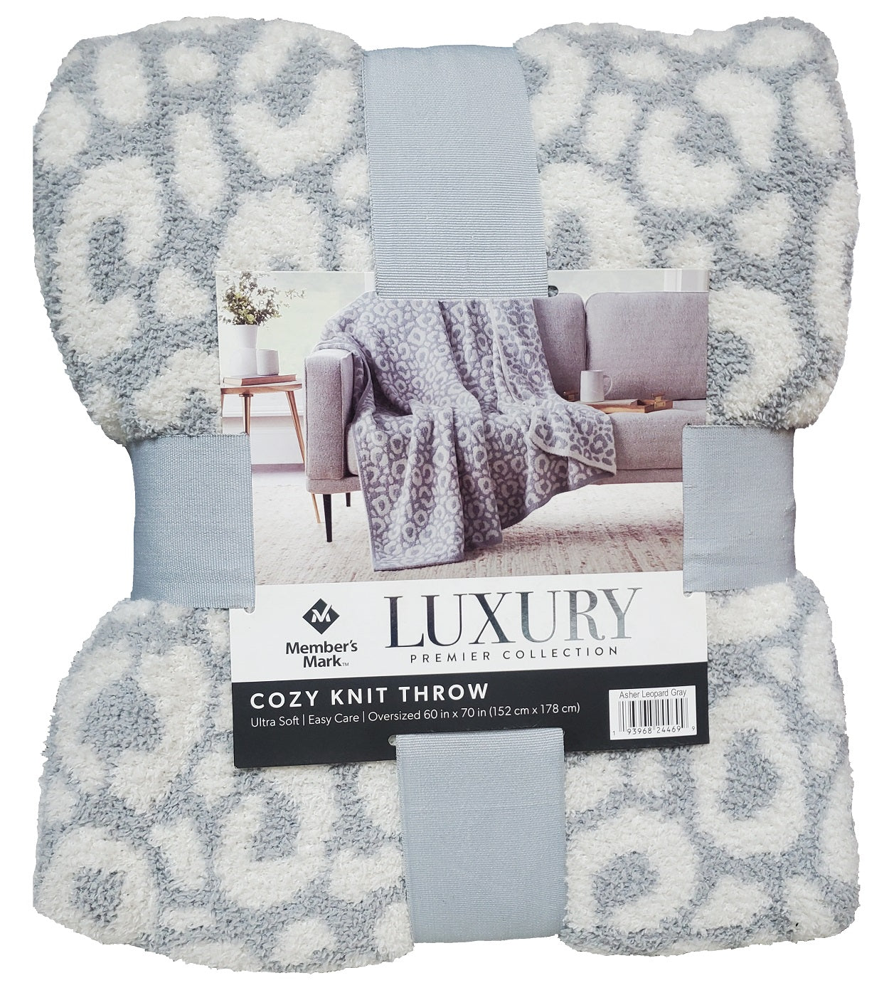 Members Mark Luxury Cozy Knit Throw Collection 60in X 70in Asher Leopa