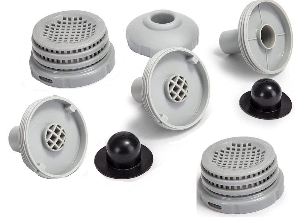 Intex Small Pool Strainer Connector Set 2 Inlets 1 Directional 3 Black Plugs