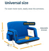 Alpcour Extra-Wide 25-inch Portable Reclining Heated Stadium Seat Blue