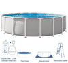 Intex 18ft X 48in Prism Frame Above Ground Pool Set with 1500GPH Cartridge Filter Pump