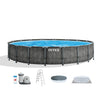 Intex 18ft x 48in Greywood Prism Steel Frame Pool Set with Cover, Ladder, Pump