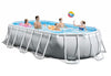 Intex 16.6ft X 9ft X 48in Oval Prism Frame Pool Set, Light Grey
