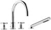 Dornbracht 27512892-080010 Deck Mounted Tub Mixer w Hand Shower in Platinum