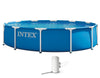 Intex 12ft X 30in Metal Frame Above Ground Pool Set with 530GPH Filter Pump