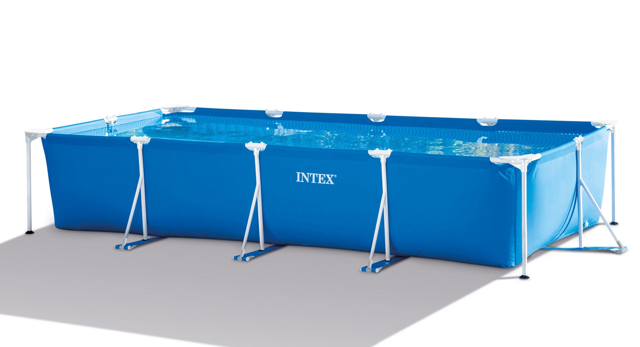 Intex Rectangular Frame Above Ground Pool Set with Pump 14ft 9.25in x 7ft 2 5/8in x 33in