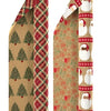 2-Rolls Double-Sided Roll KRAFT Christmas Gift Wrap 540 Sq. Ft. Total Brown/Red
