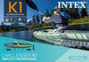 Intex Challenger K1 Inflatable Kayak with Oars and Pump Green/Blue (2-Pack)