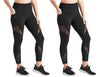 Compression Athletic Ankle Legging with Pockets Black Soot, Large 2-Pack