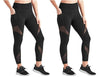 Compression Athletic Ankle Legging with Pockets Black Soot, Medium 2-Pack