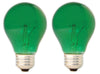 25-Watt GREEN Party Light A19 Bulb Type (2-Pack)