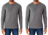 Member's Mark Men's Long Sleeve X-LARGE Thermal Henley Grey Heather 2-Pack