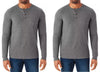 Member's Mark Men's Long Sleeve XX-LARGE Thermal Henley Grey Heather 2-Pack