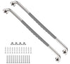 MUNZONG 32in Chrome Shower Grab Bar w/ Gray Anti-Slip Rubber Grip 2-Pack