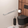 MUNZONG 32in Chrome Shower Grab Bar w/ Gray Anti-Slip Rubber Grip 2-Pack