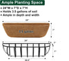 DUNCHATY 24 Inch Railing Planter 2 Pack Adjustable Metal Window Box Planter