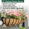 DUNCHATY 24 Inch Railing Planter 2 Pack Adjustable Metal Window Box Planter