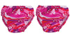 2-Pack Pink Flower Reusable Swim Diaper, Small 3M-6M / 14-17 LBS