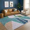 Rugici Modern Geometric Area Rug 9ft x 12ft Blue