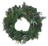 30-in Pre-Lit Artificial Natural Christmas Wreath 50 LED Lights Battery Operated