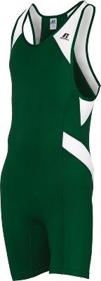Russell Athletic Men's Wrestling Sprinter Singlet Suit Dark Green/White X-Large