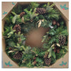Pre-Lit Battery Operated 32-Inch Wreath with Dual Color LED Lights Pinecones Leaves