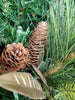 Pre-Lit Battery Operated 32-Inch Wreath with Dual Color LED Lights Pinecones Leaves