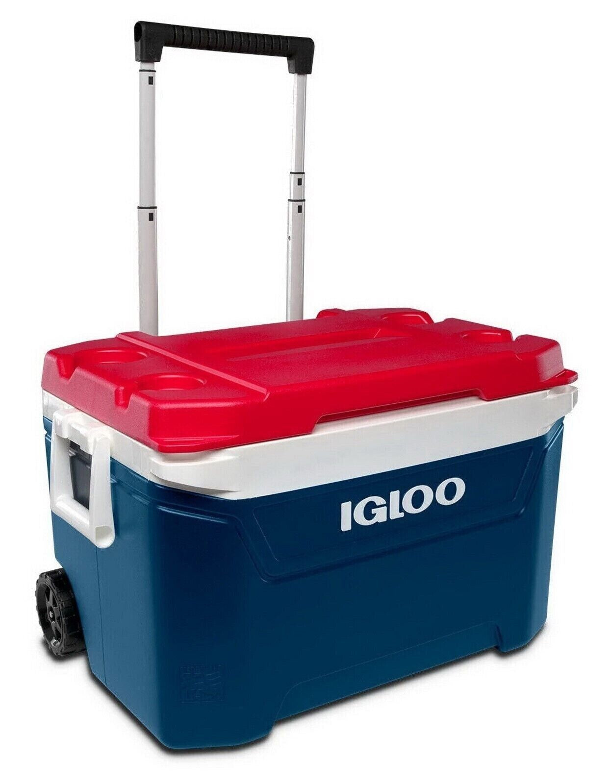 Igloo 60-Quart Wheeled Cooler Tailgate Edition Navy/Red