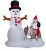 Home Accents Holiday 6 ft. Animated LED Snowman and Dog Scene Inflatable