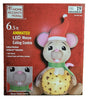 Home Accents Holiday 6.5 FT Animated LED Santa Mouse Easting Cookie Holiday Inflatable