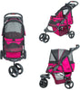 Petique Durable Pet Stroller for Pets up to 50-lbs Razzberry