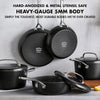 GreenPan GP5 Hard Anodized Ceramic Nonstick 14-Piece Cookware Pots & Pans Set Black