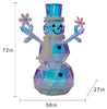 6-Foot Pre-Lit Prismatic Snowman with Colorful Lights Christmas Holiday Decoration