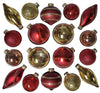 Mercasia 18-Pieces Hand Decorated Glass Ornaments in Red and Gold