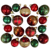 Mercasia 18-Pieces Hand Decorated Glass Ornaments in Red and Green