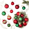 Mercasia 18-Pieces Hand Decorated Glass Ornaments in Red and Green