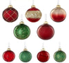 Mercasia 18-Pieces Hand Decorated Glass Ornaments in Red and Green