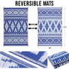 OLANLY Outdoor Rug 9FT X 12FT Waterproof Reversible Boho Pattern Blue