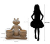 Large Frog Yoga Statue Outdoor Resin Garden Planter 24-inch Brown