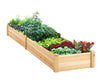 Natural Wooden Raised Garden Bed with Divider 96"L X 24"W x 10"H